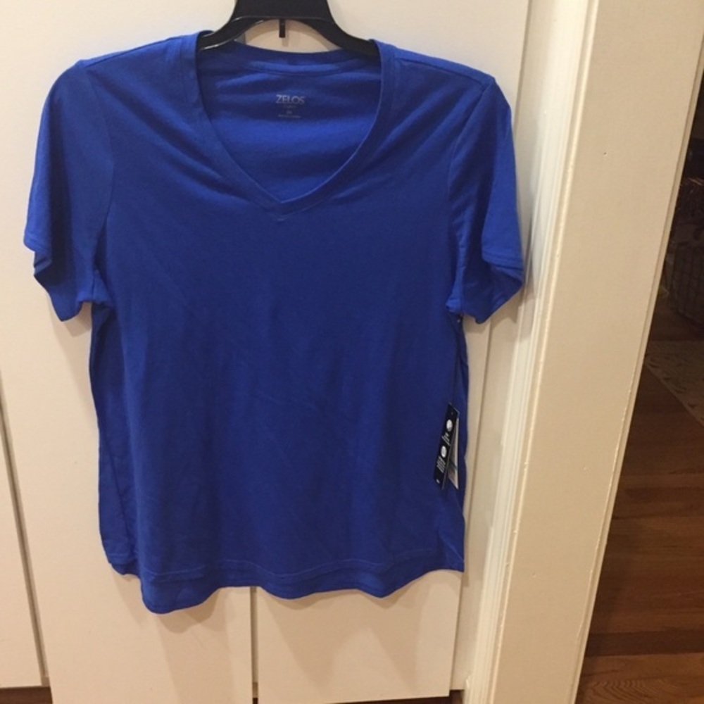 Zelos Active Short Sleeve V-neck t-shirt Blue - 0X NWT
